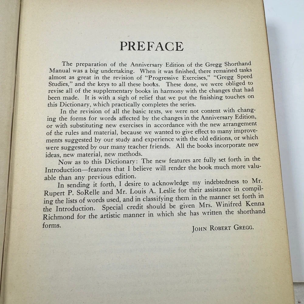Vintage 1943 Gregg Shorthand Dictionary John Robert Gregg Hardcover Ephemera